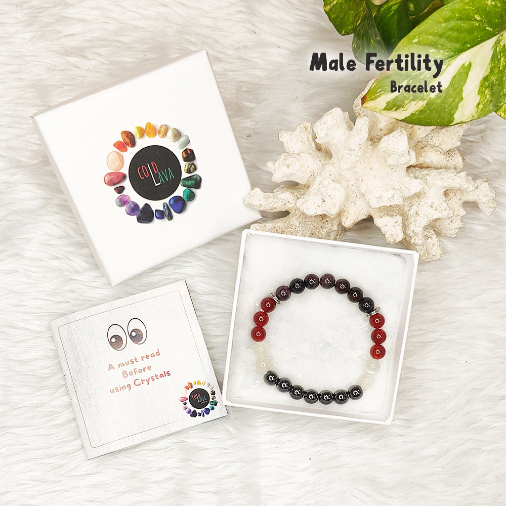 Male Fertility natural gemstone bracelet, alternate angle – Cold Lava Studio
