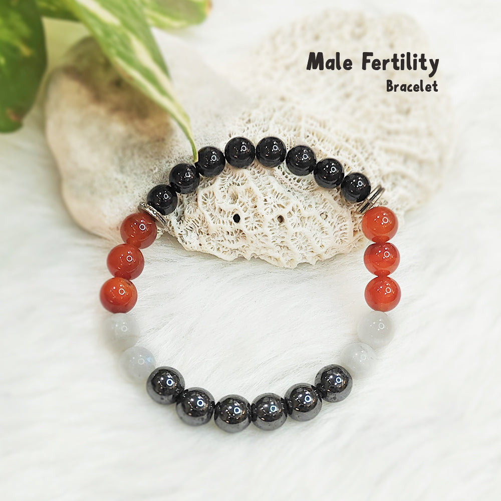 Male Fertility natural gemstone bracelet, a symbol of strength and hope – handmade, GII-certified, Cold Lava Studio