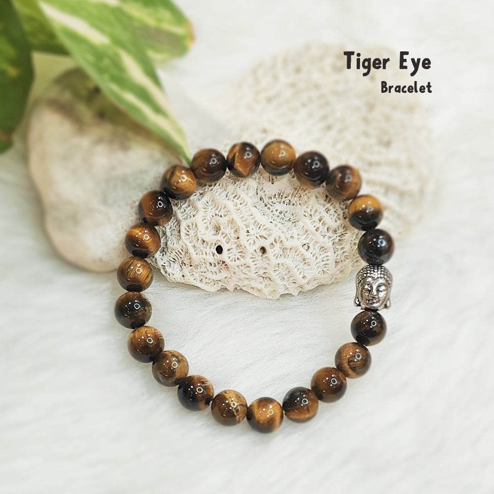 Natural Tiger Eye crystal bracelet, willpower stone for discipline and focus – GII-certified, handmade, Cold Lava Studio