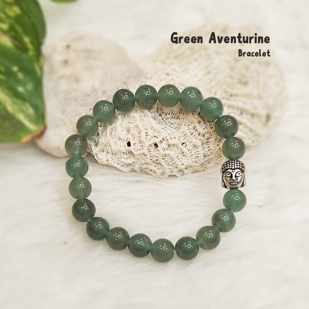 Natural Green Aventurine crystal bracelet for heart chakra healing and luck – GII-certified, handmade, Cold Lava Studio