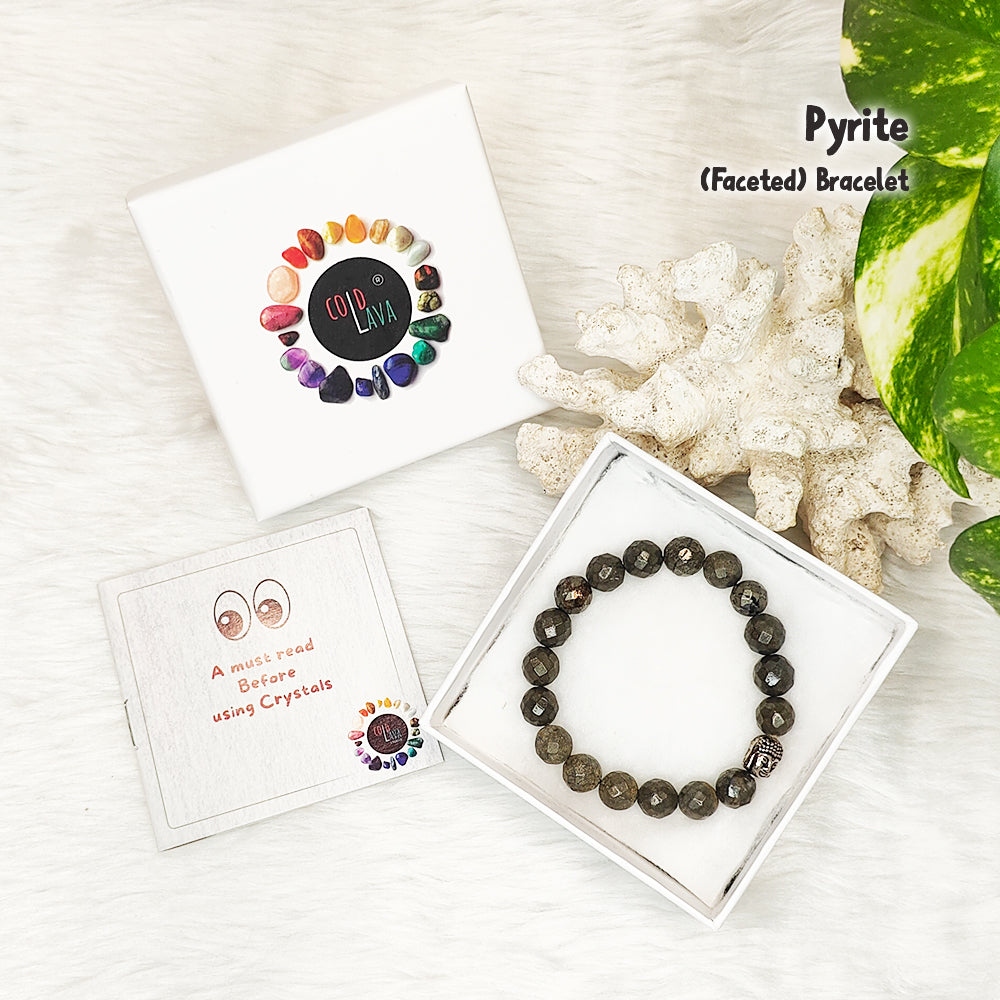 Faceted Pyrite bracelet styled on wrist – Cold Lava Studio