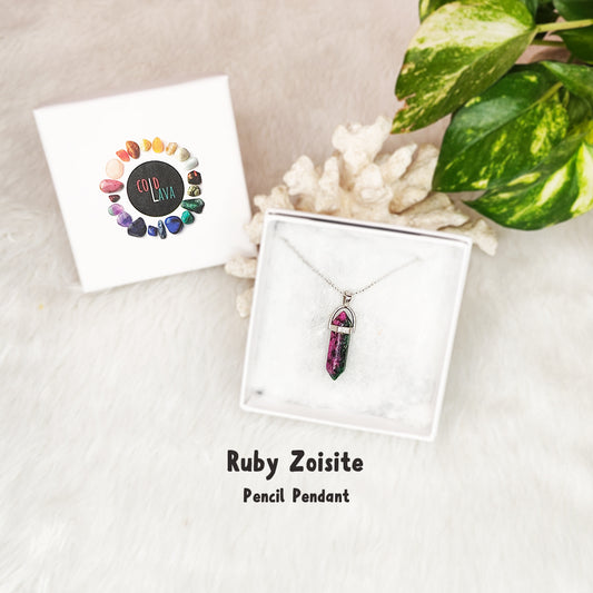 Ruby Zoisite Pencil Pendant
