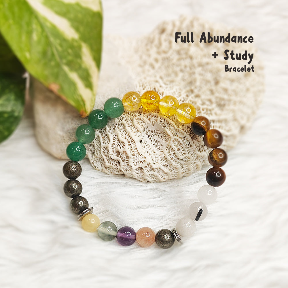 Abundance Study natural gemstone bracelet for focus and motivation – handmade, GII-certified, Cold Lava Studio