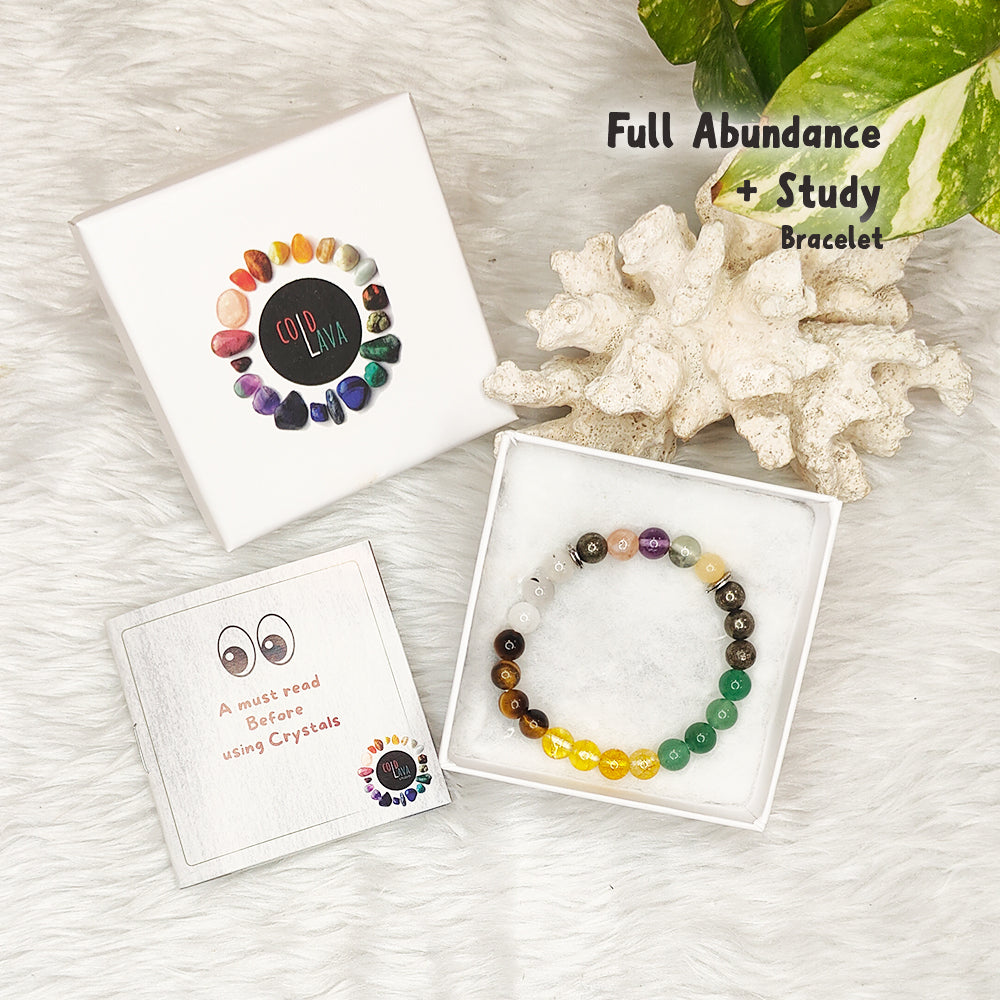 Abundance Study natural gemstone bracelet, alternate angle – Cold Lava Studio