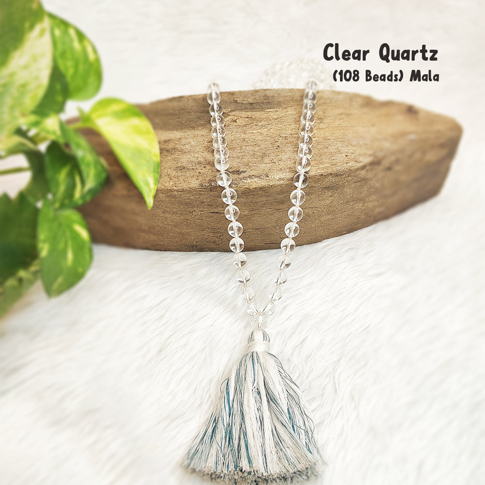 Clear Quartz Crystal Mala