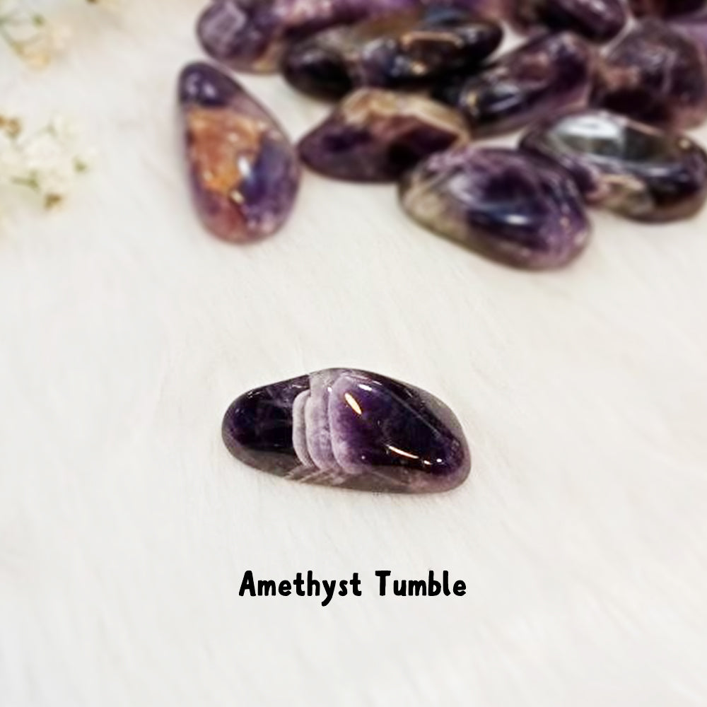 Natural Amethyst tumble stone, polished raw crystal for calm and intuition – GII-certified, Cold Lava Studio