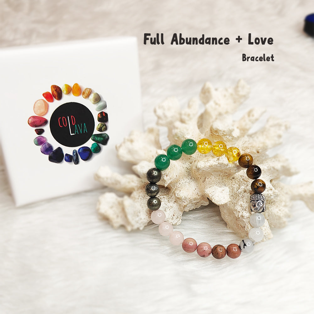 Abundance Love natural gemstone bracelet styled on wrist – Cold Lava Studio