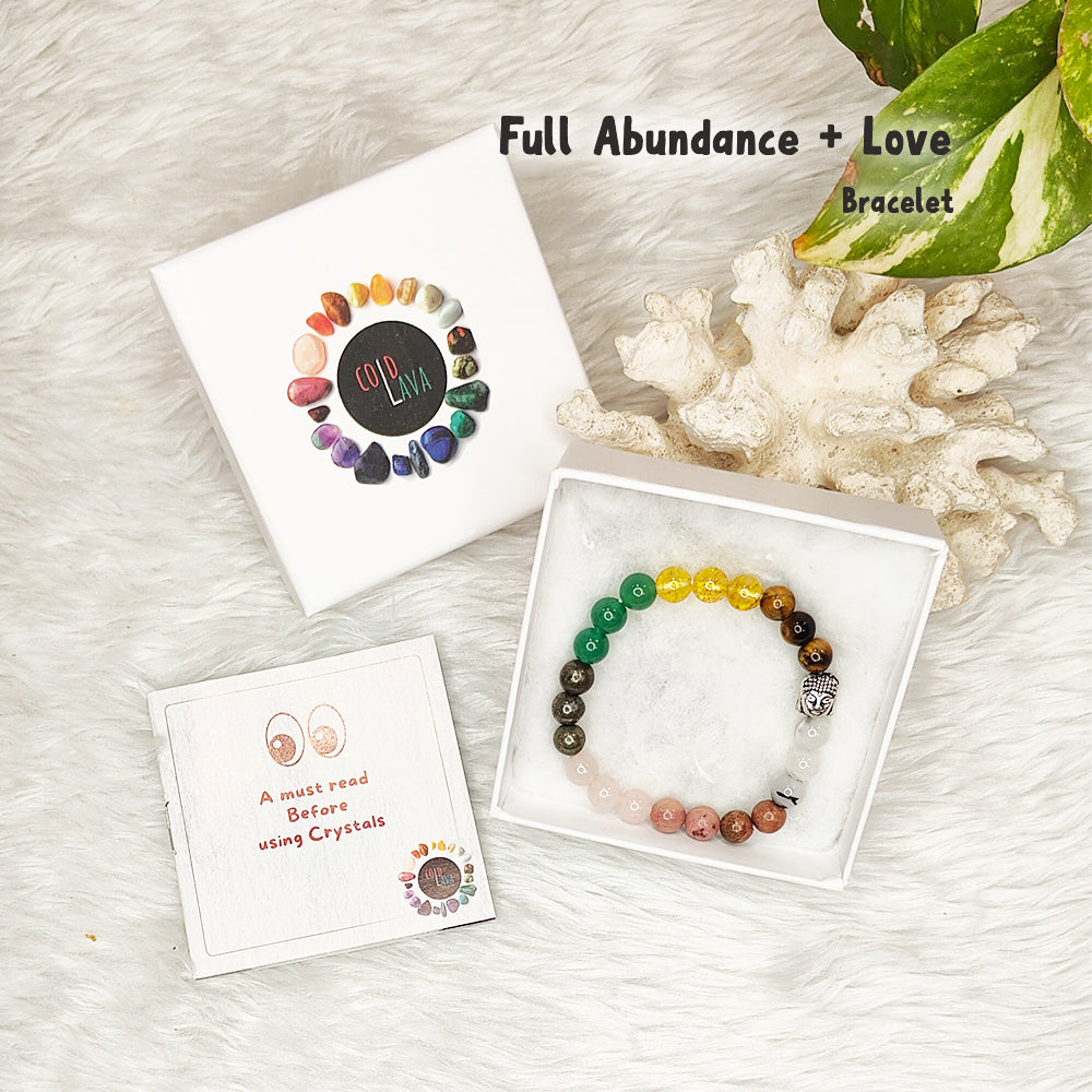 Abundance Love natural gemstone bracelet, alternate angle – Cold Lava Studio