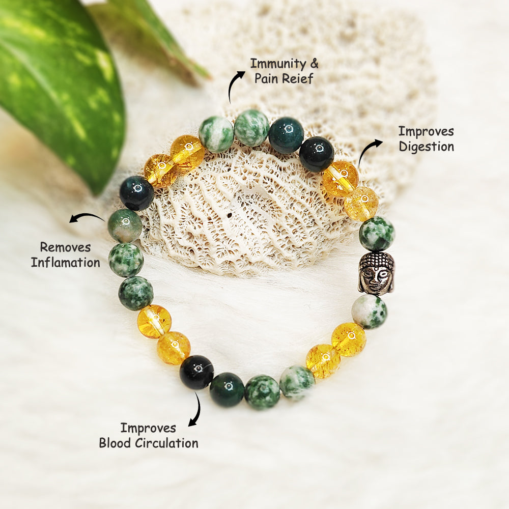 Health Potion natural gemstone bracelet, close-up of beads – Cold Lava Studio