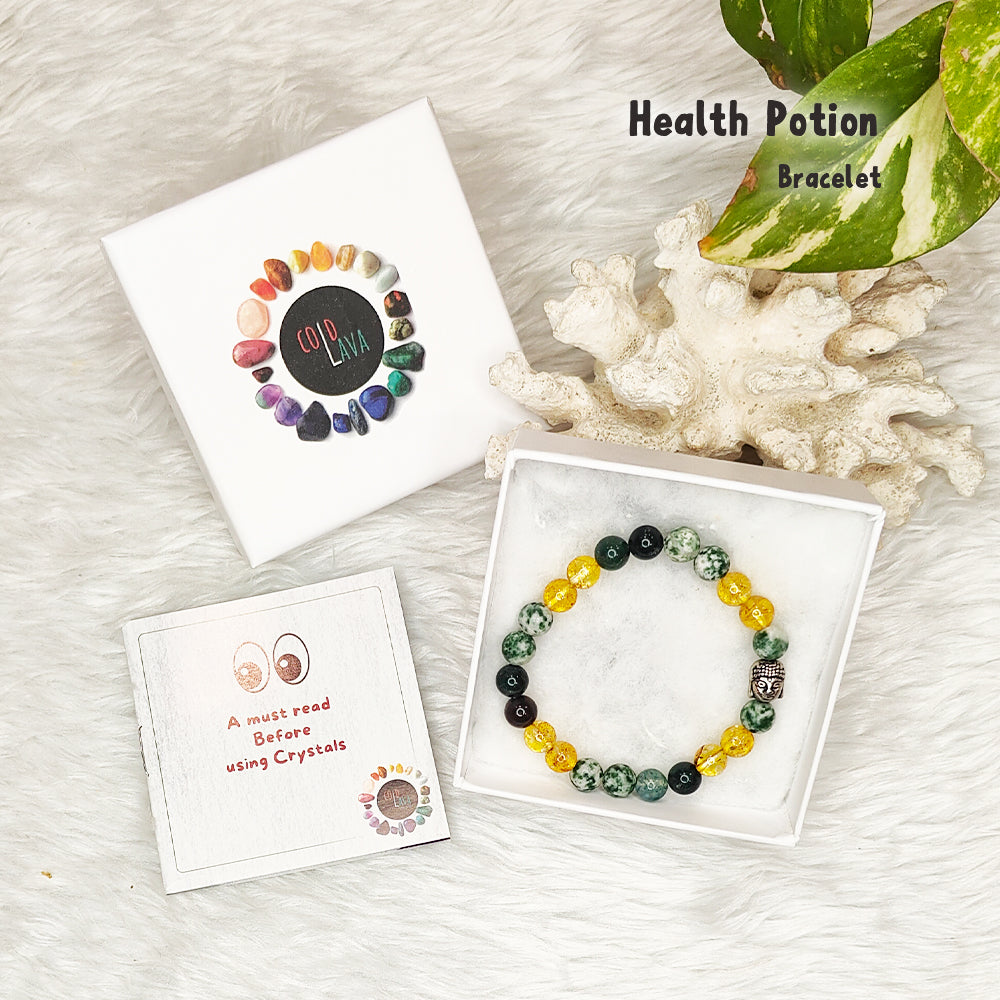 Health Potion natural gemstone bracelet, alternate angle – Cold Lava Studio
