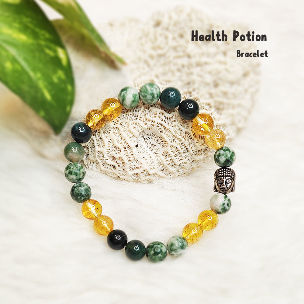 Health Potion natural gemstone bracelet, a grounding companion to a balanced routine – handmade, GII-certified, Cold Lava Studio