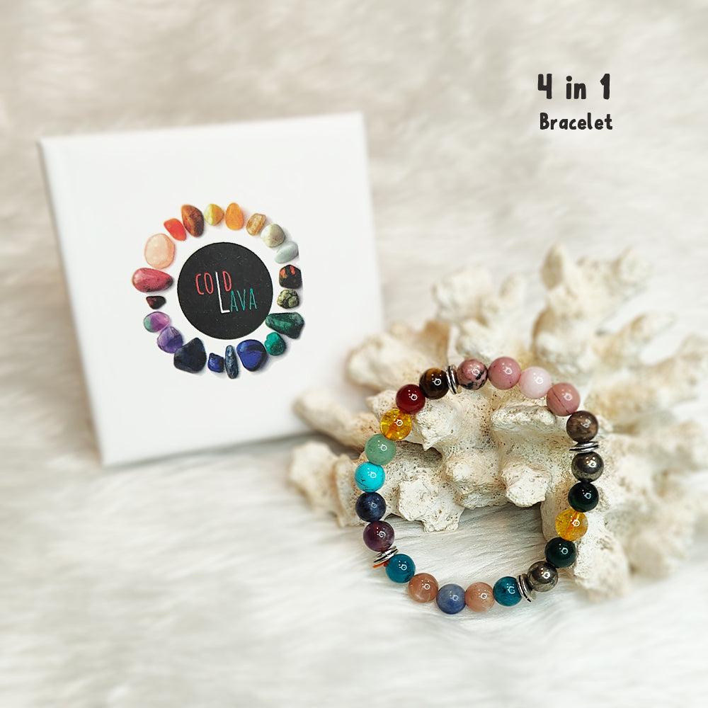 4-in-1 natural gemstone combination bracelet gift packaging – Cold Lava Studio