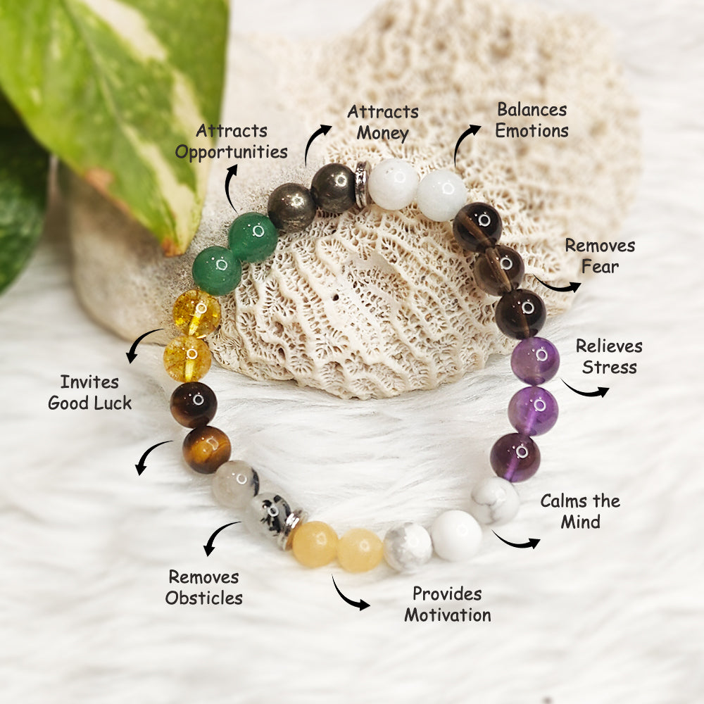 Abundance natural gemstone bracelet, close-up of beads – Cold Lava Studio