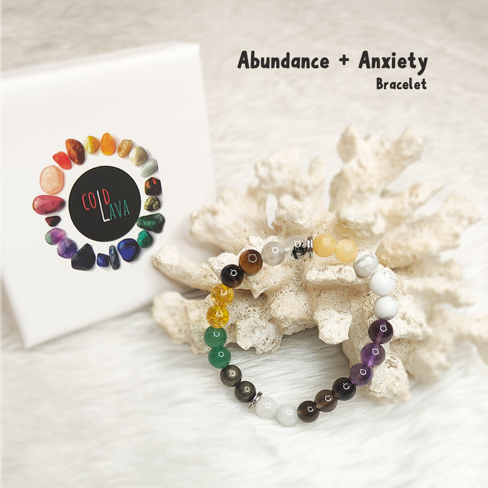 Abundance natural gemstone bracelet styled on wrist – Cold Lava Studio