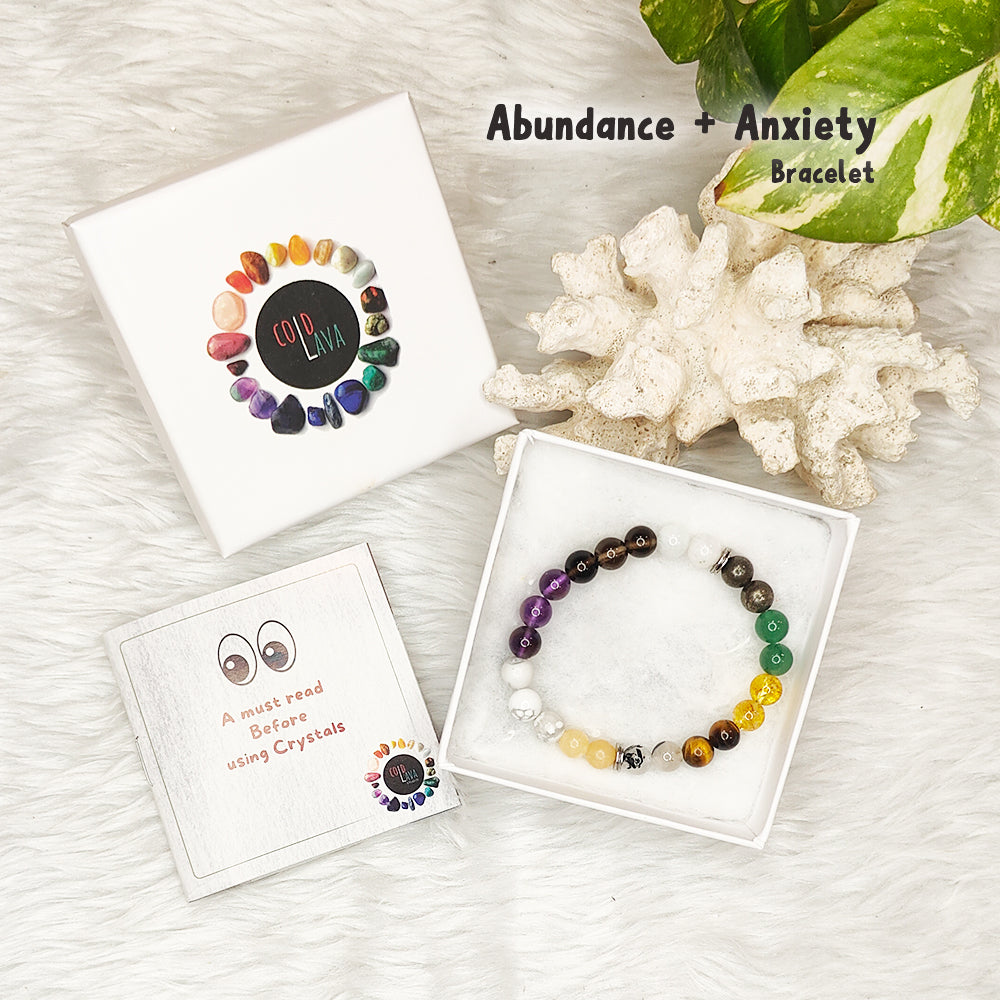 Abundance natural gemstone bracelet, alternate angle – Cold Lava Studio