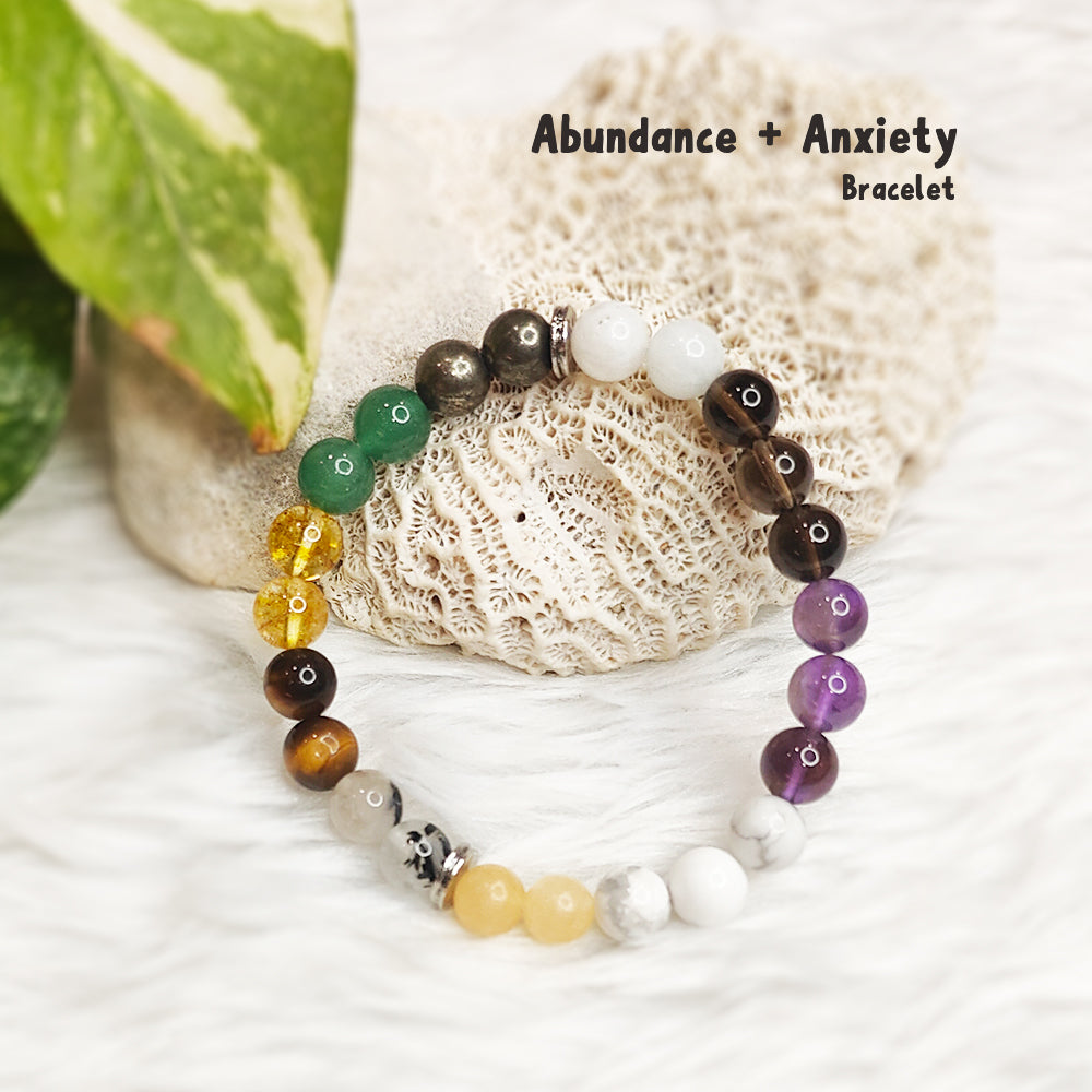 Abundance natural gemstone bracelet for calm, mindful money habits – handmade, GII-certified, Cold Lava Studio