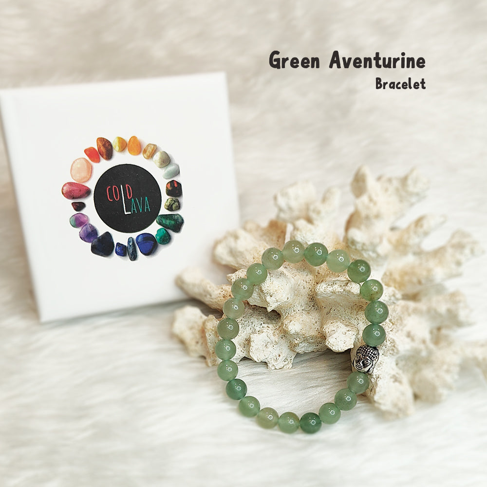 Natural Green Aventurine crystal bracelet styled on wrist – Cold Lava Studio