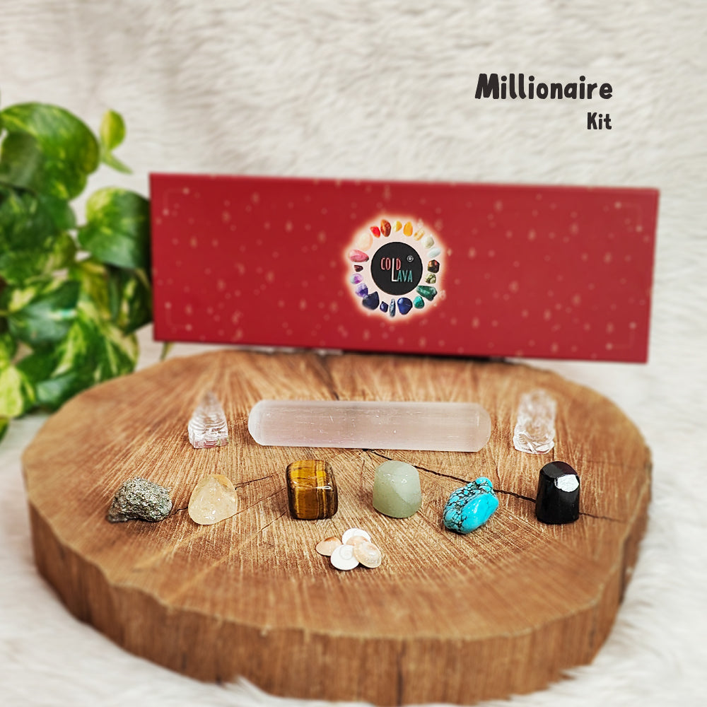 Millionaire natural gemstone abundance kit – handmade, GII-certified, Cold Lava Studio