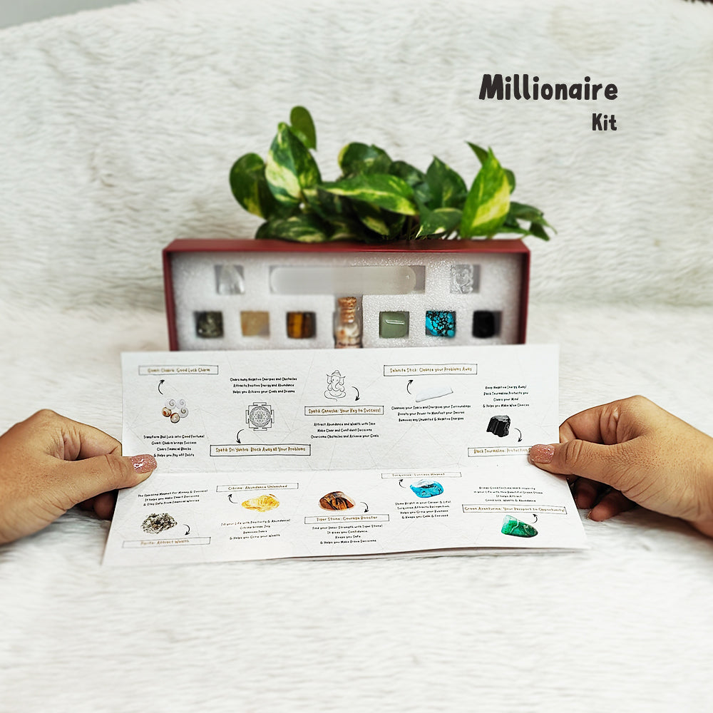 Millionaire natural gemstone abundance kit styled flat lay – Cold Lava Studio
