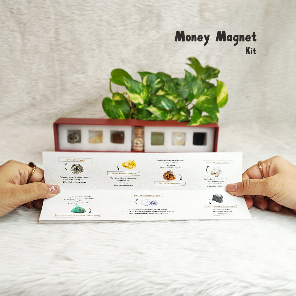 Money Magnet natural gemstone kit styled flat lay – Cold Lava Studio