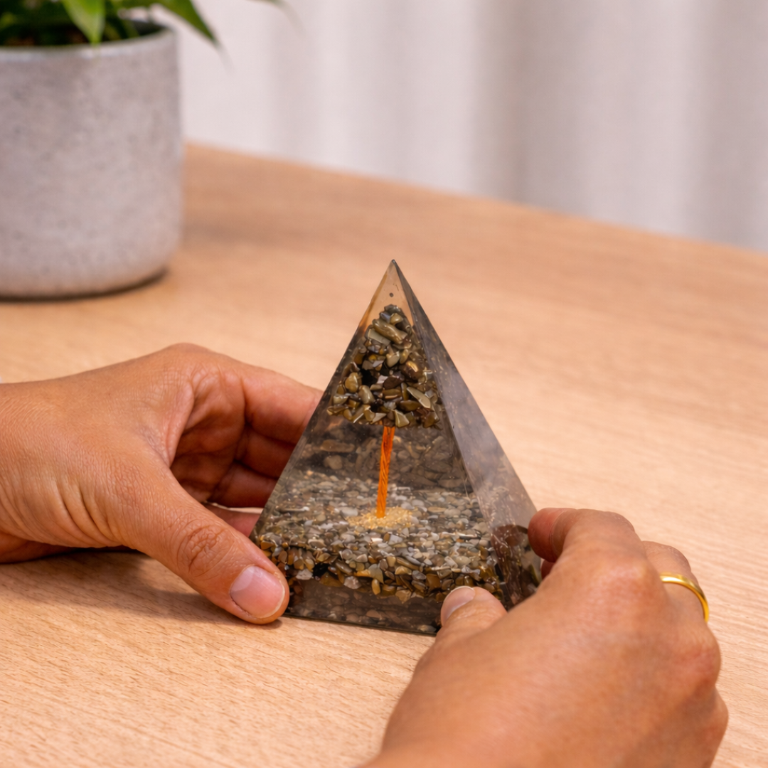 Natural Pyrite crystal pyramid, close-up – Cold Lava Studio