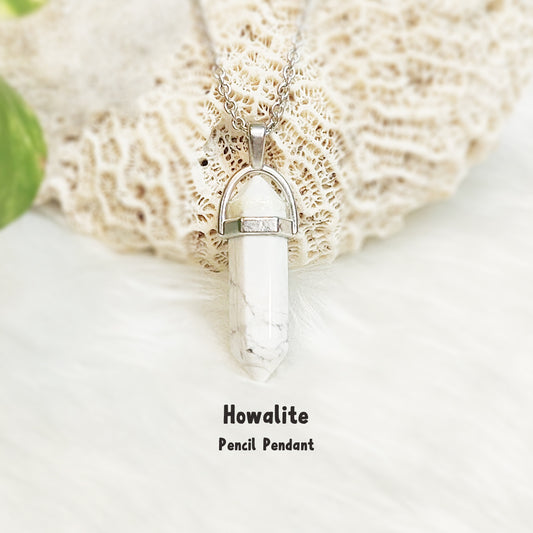 White Howlite Pencil Pendant