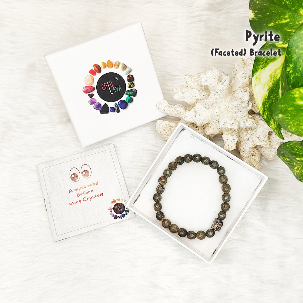 Faceted Pyrite Bracelet ( 8mm )