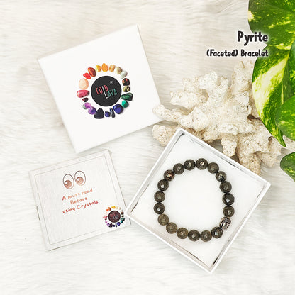 Faceted Pyrite Bracelet (10mm)