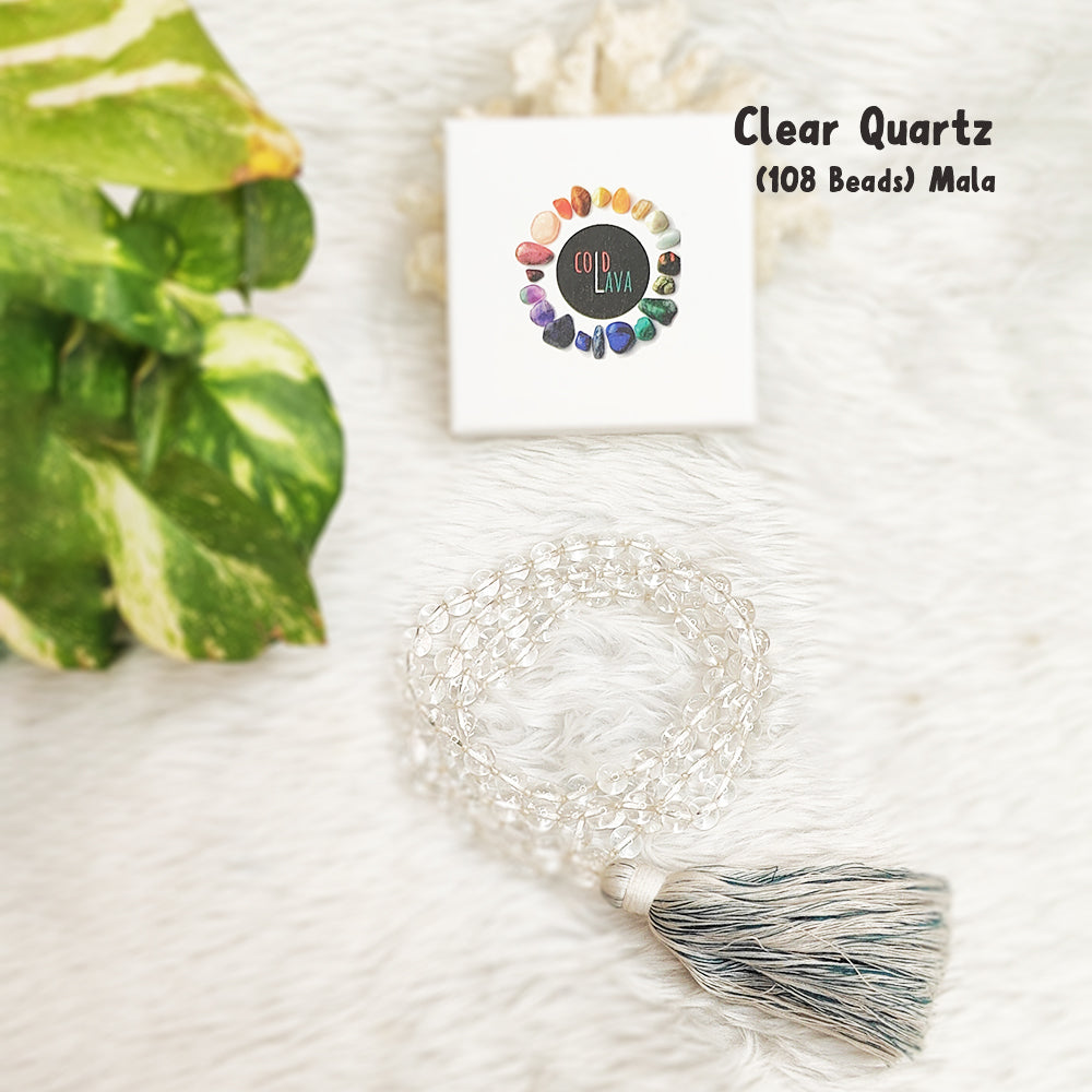 Clear Quartz Crystal Mala
