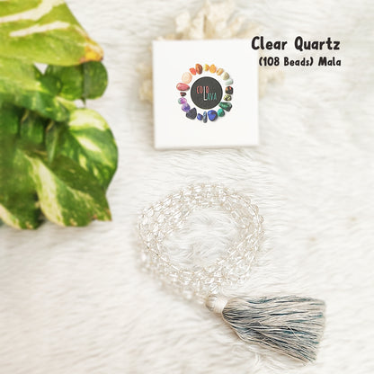 Clear Quartz Crystal Mala
