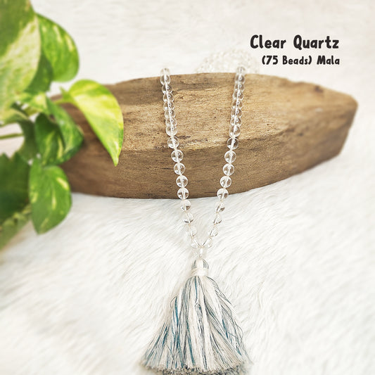 Clear Quartz Crystal Mala