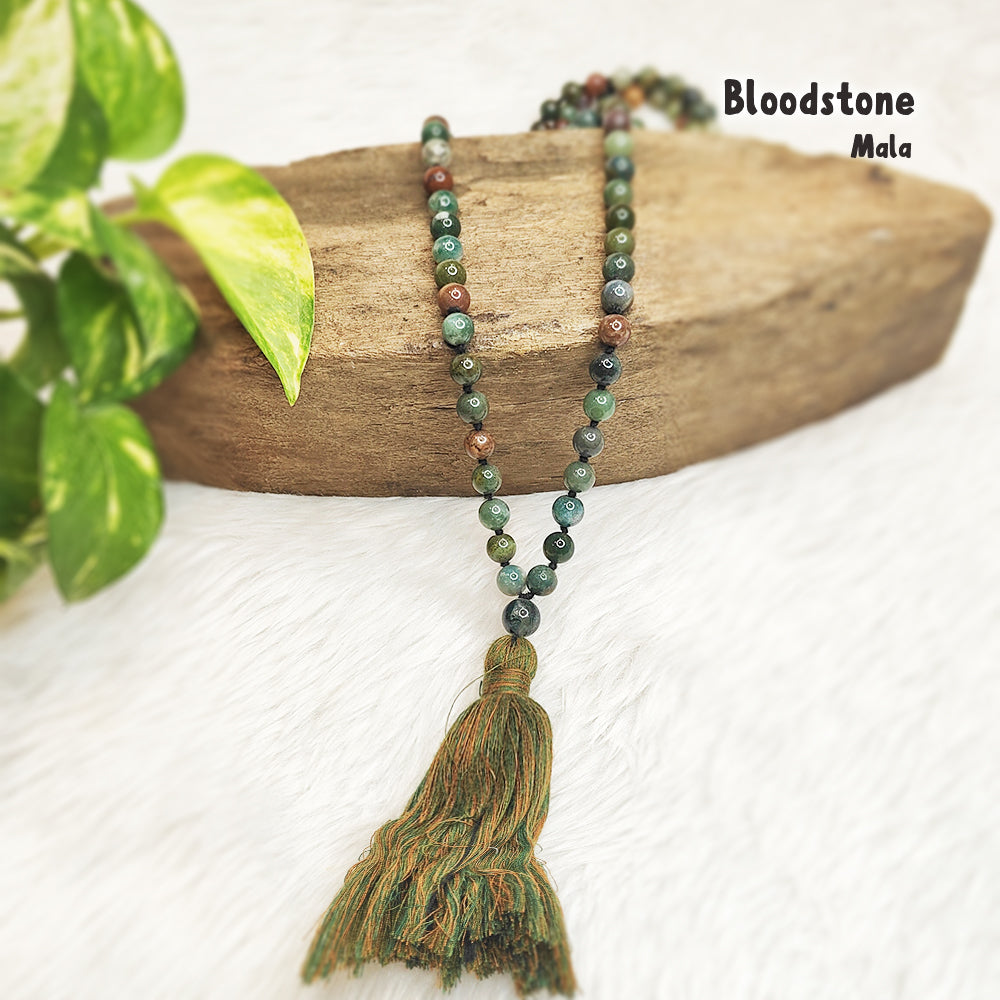 Blood Stone Crystal Mala
