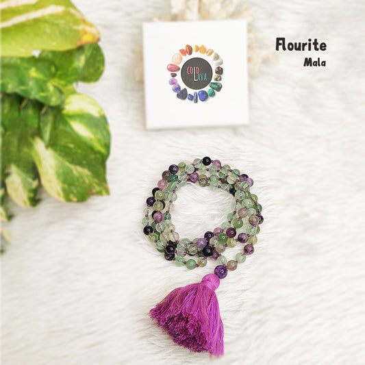 Fluorite Crystal Mala