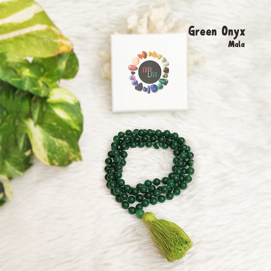 Green Onyx Crystal Mala