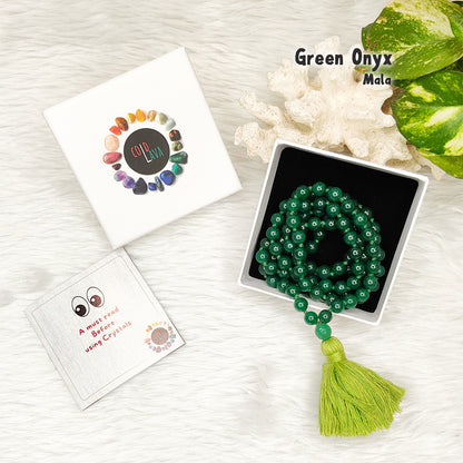 Green Onyx Crystal Mala