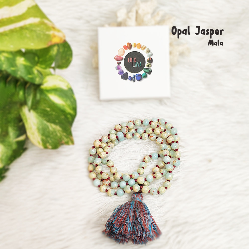 Opal Jasper Crystal Mala