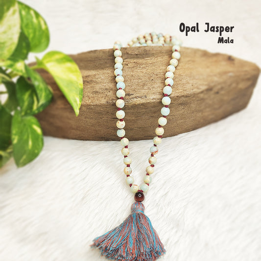 Opal Jasper Crystal Mala