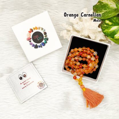 Orange Carnelian Crystal Mala