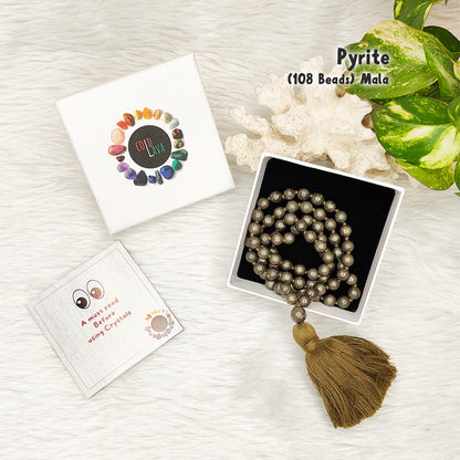 Pyrite Crystal Mala