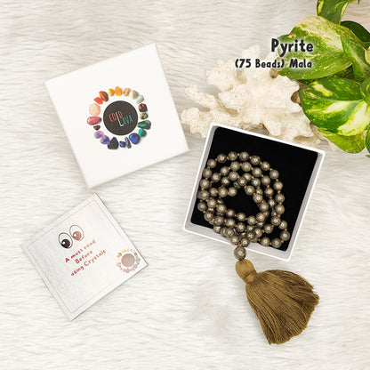 Pyrite Crystal Mala