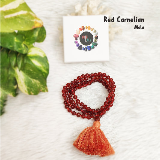 Red Carnelian Crystal Mala