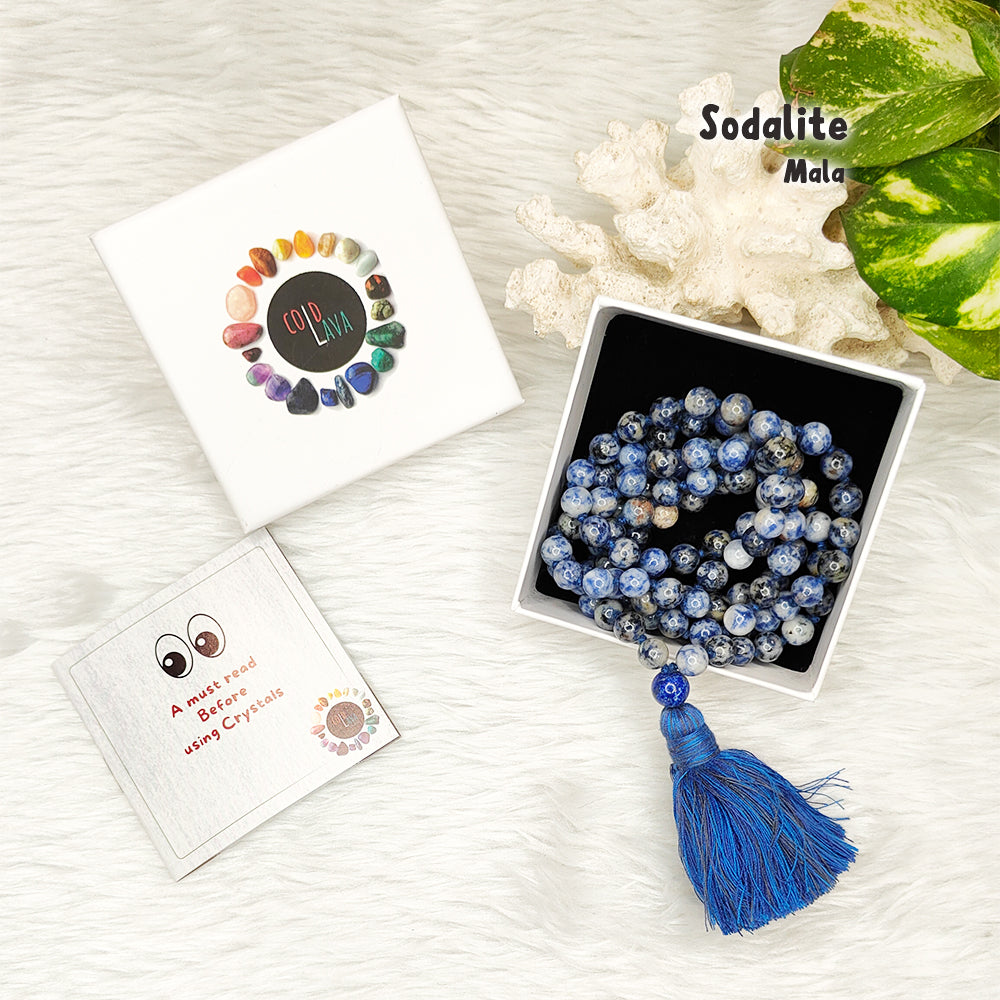 Sodalite Crystal Mala