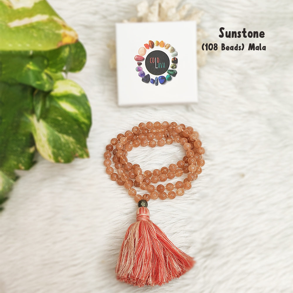 Sunstone Crystal Mala