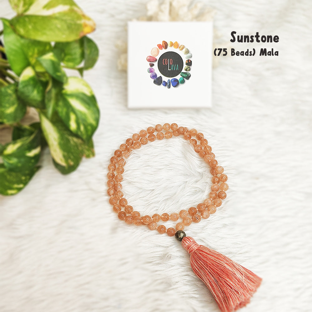 Sunstone Crystal Mala