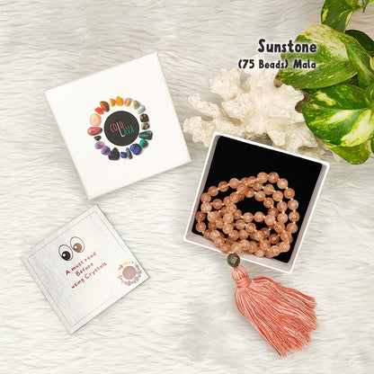 Sunstone Crystal Mala