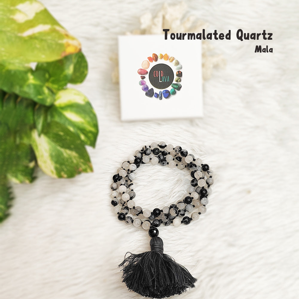 Tourmalated Quartz Mala
