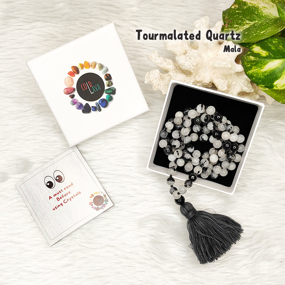 Tourmalated Quartz Mala
