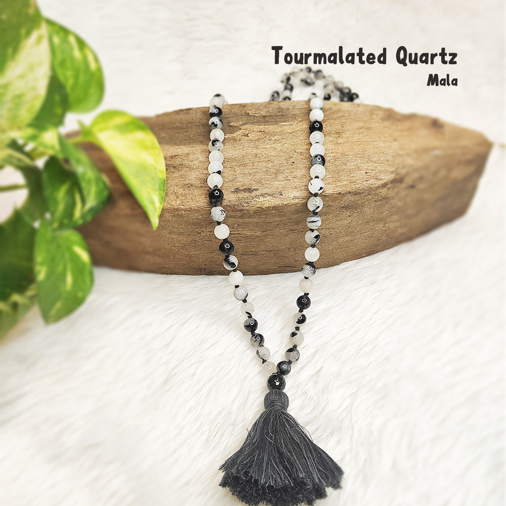 Tourmalated Quartz Mala