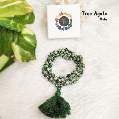 Tree Agate Crystal Mala