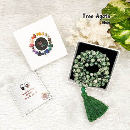 Tree Agate Crystal Mala